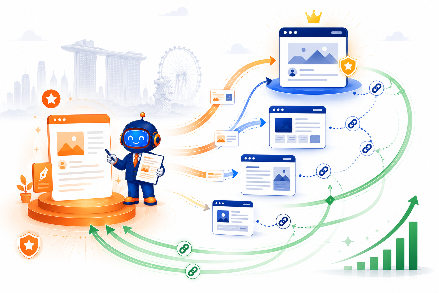 High-impact guest post link acquisition visualization