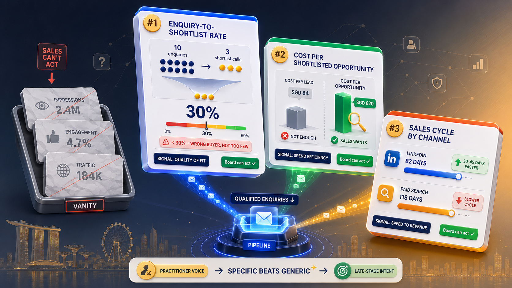 How To Market Digital Transformation Services in Singapore 2026 2 digital transformation vendors showing three marketing KPIs for sales teams
