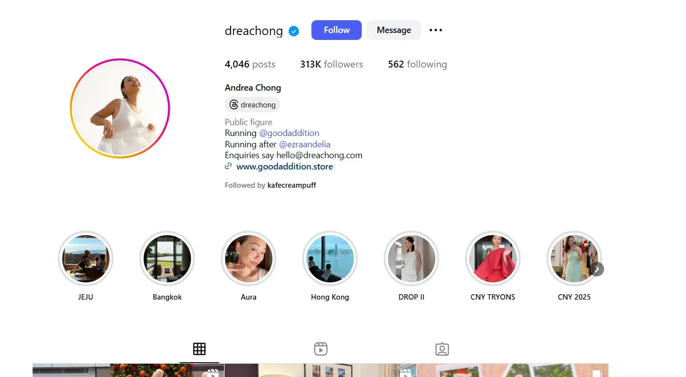 Top 24 Instagram Influencers In Singapore 2026 3 andrea chong as one of the top instagram influencers