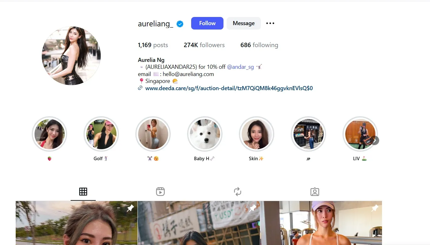 Top 24 Instagram Influencers In Singapore 2026 4 aurelia ng as one of the top instagram influencers
