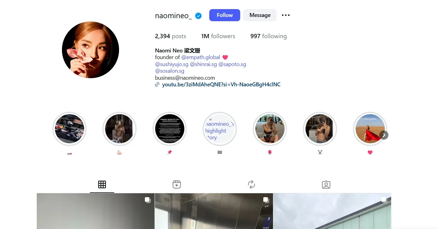 Top 24 Instagram Influencers In Singapore 2026 16 naomi neo as one of the top instagram influencers