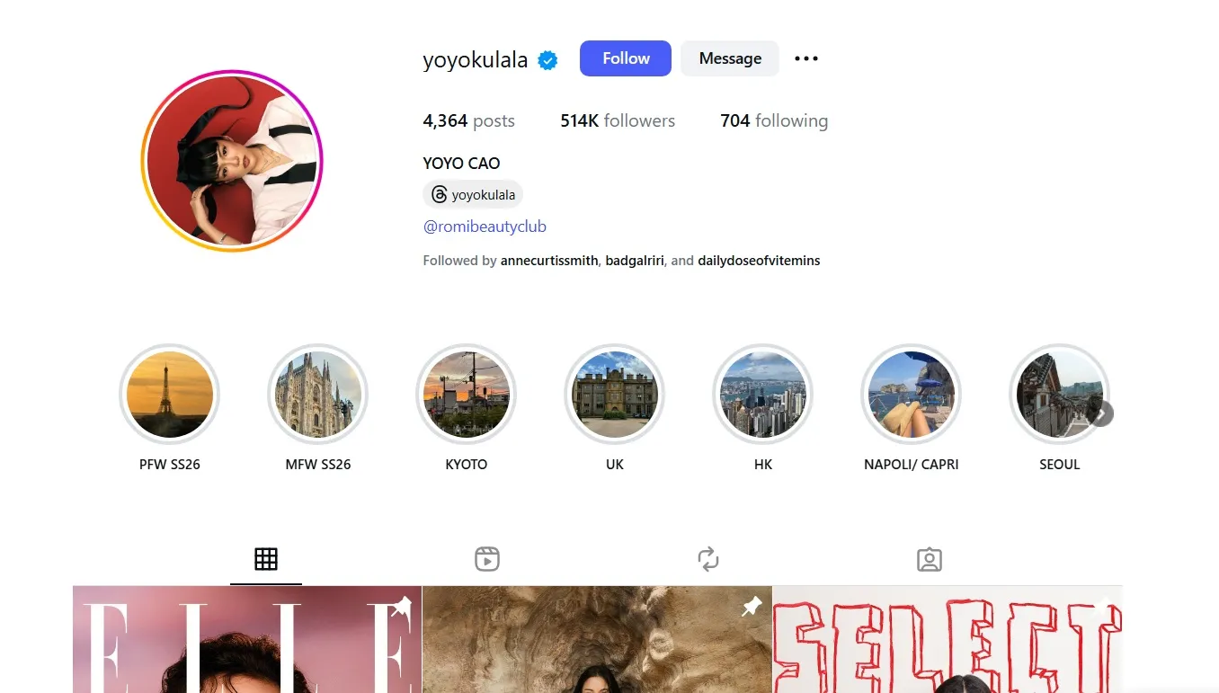 Top 24 Instagram Influencers In Singapore 2026 24 yoyo cao as one of the top instagram influencers