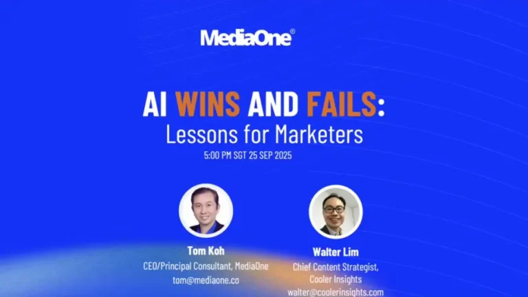 Introductory slide to 'AI Wins and Fails- Lessons for Marketers' Webinar