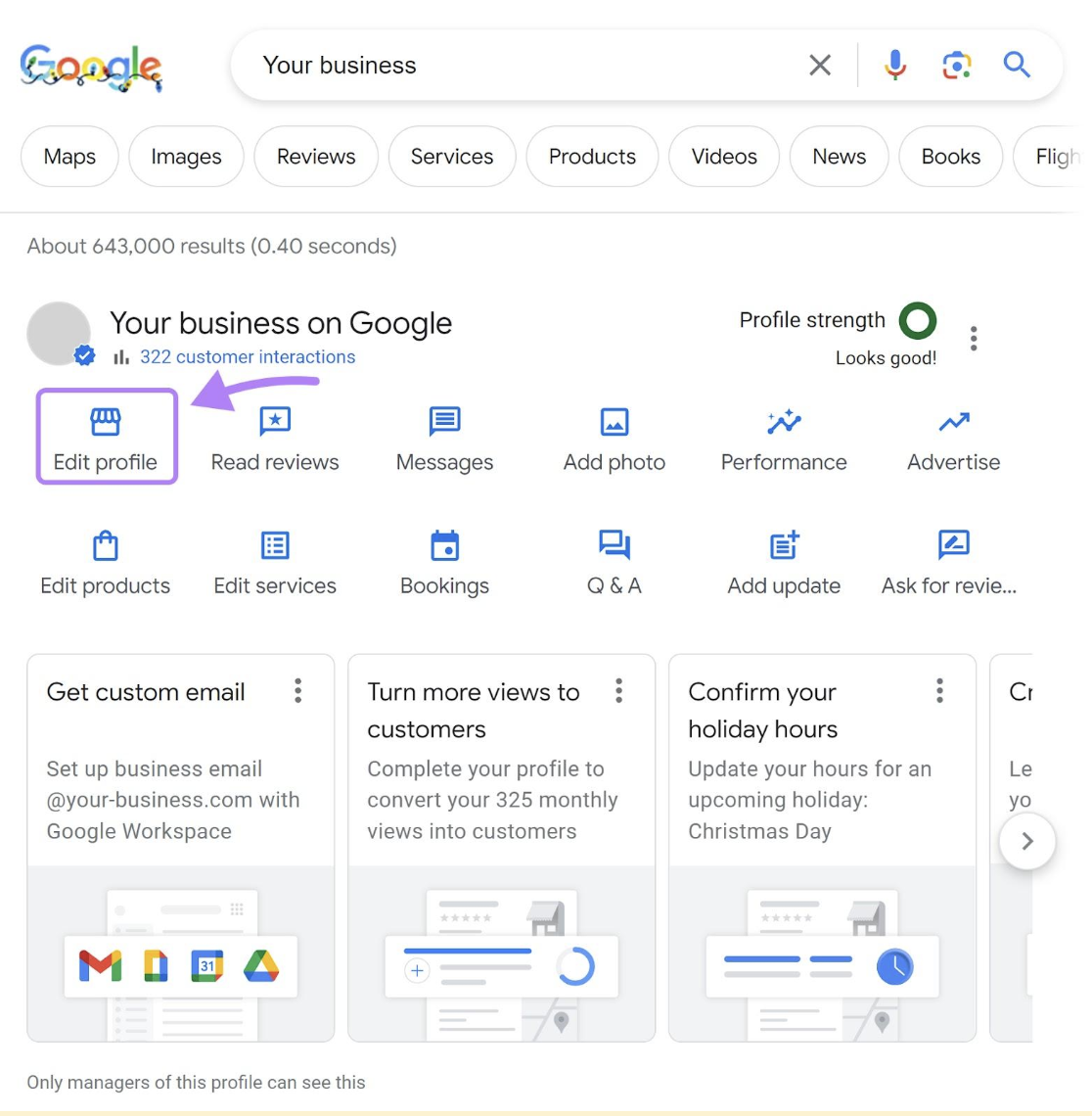 Google Business Profile Optimisation Checklist for Singapore in 2027 1 Google Business Profile management interface