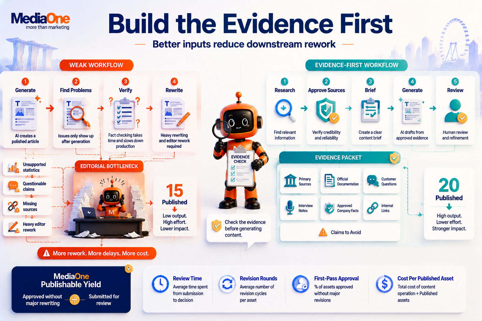 AI Content Creation Workflow in 2026 and What to Automate, Review or Keep Human 3 Evidence-first AI content workflow using approved sources before AI drafting