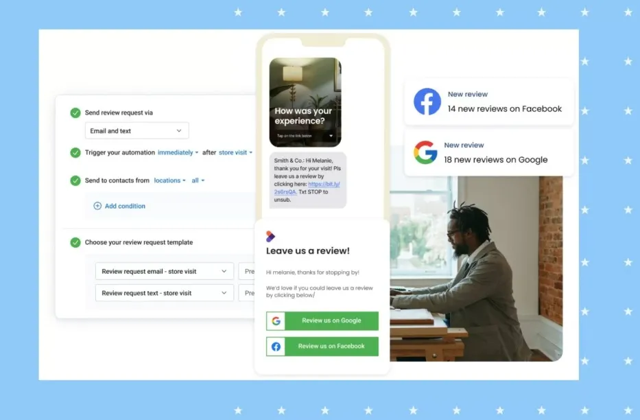 use crm to automate and get more google reviews