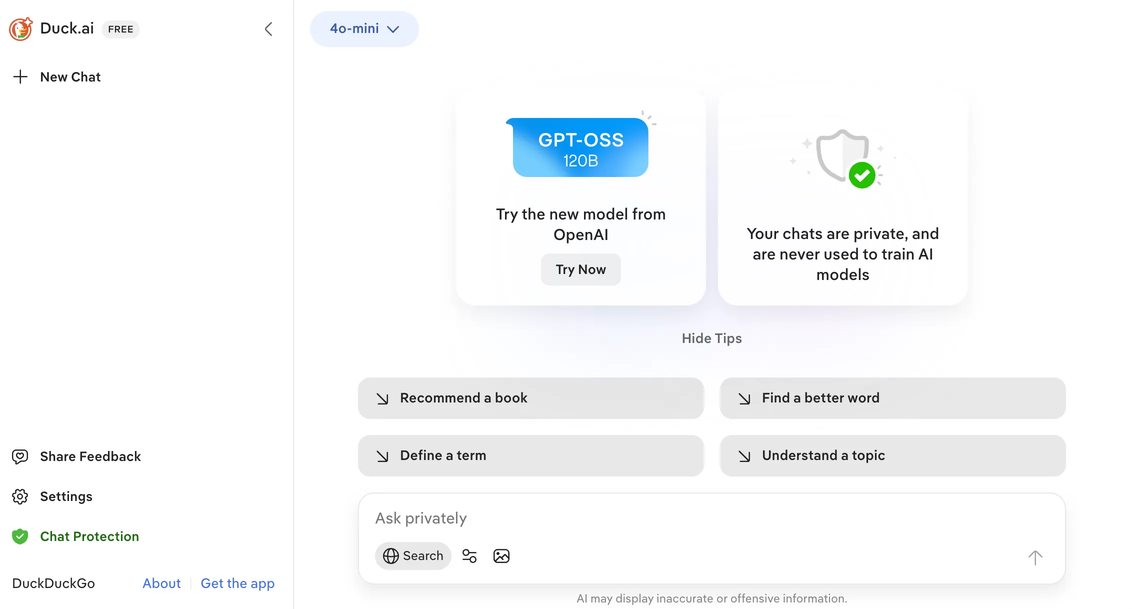 Duck.ai 15 best AI chatbot in Singapore