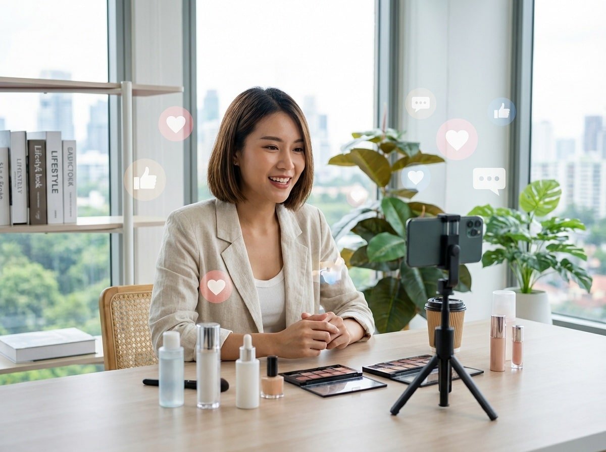 Singaporean influencer creating content for influencer marketing