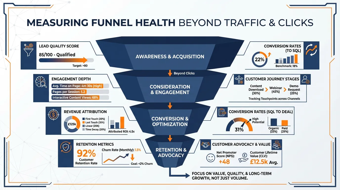 Going beyond traffic and clicks when measuring funnel health