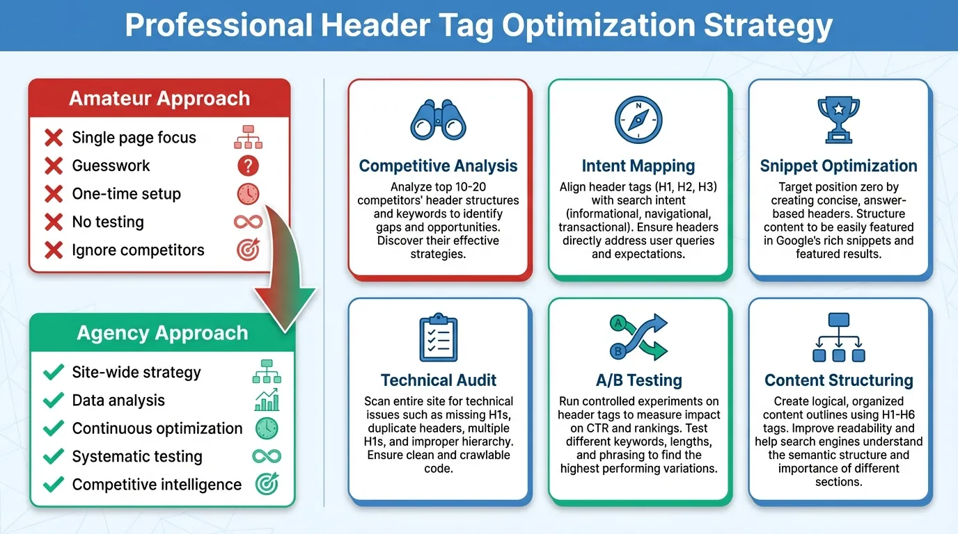 agency approach to header tag seo