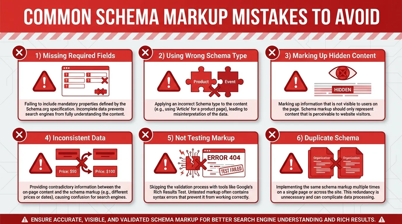 common schema markup mistakes