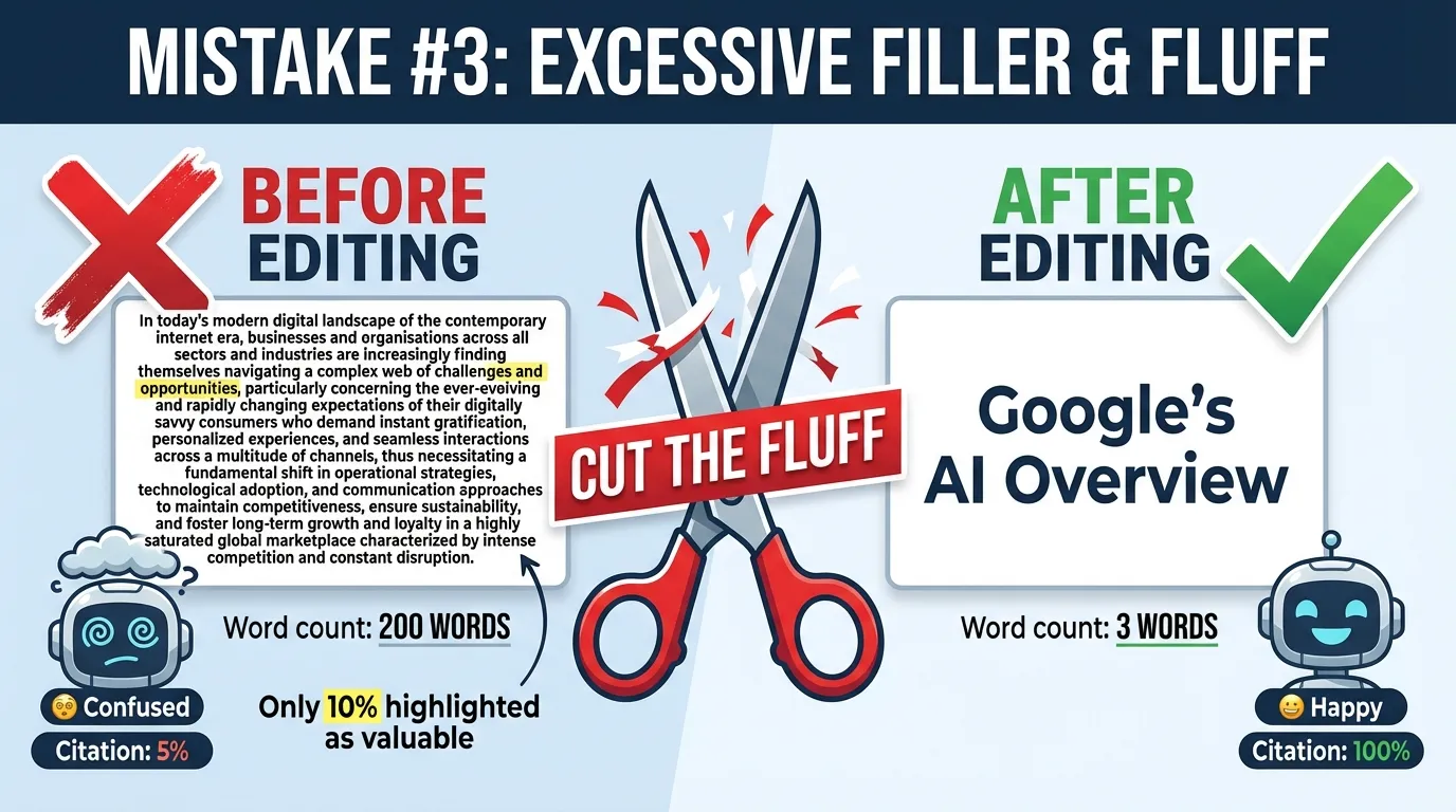 excessive filler for google's ai overview