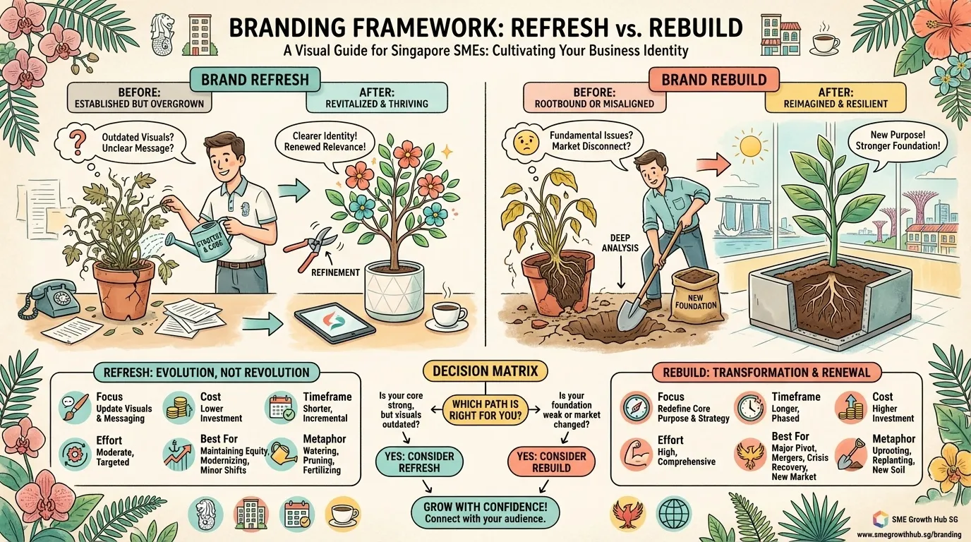 Branding Checklist for Singapore SMEs: When to Refresh, When to Rebuild, and What to Avoid 2 A branding checklist to assess if you need to refresh or rebuild