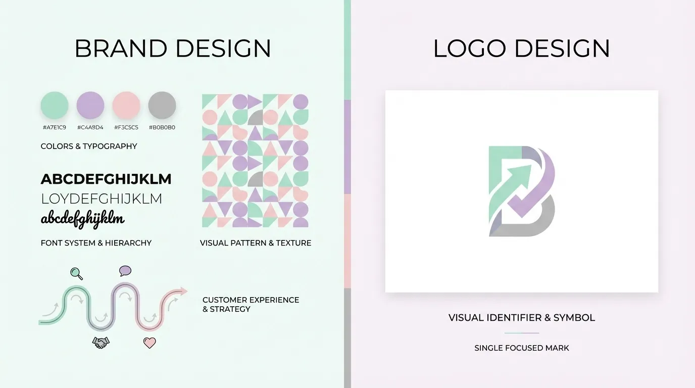 Brand Design vs Logo Design: What You Actually Need to Look Premium and Consistent 3 Brand design vs logo design differences you should know about