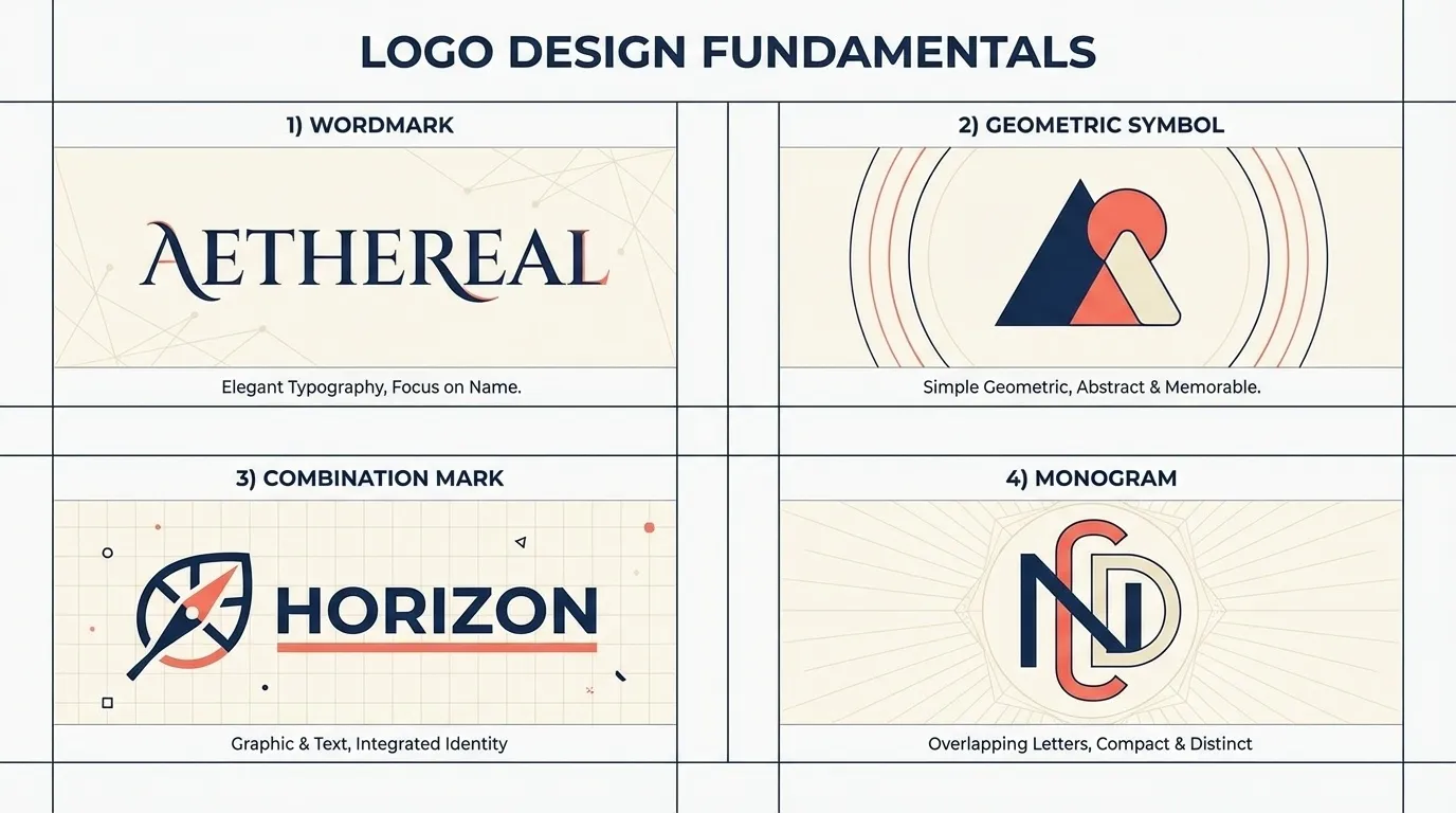 Brand Design vs Logo Design: What You Actually Need to Look Premium and Consistent 1 Understanding brand design vs logo design difference with types of logos