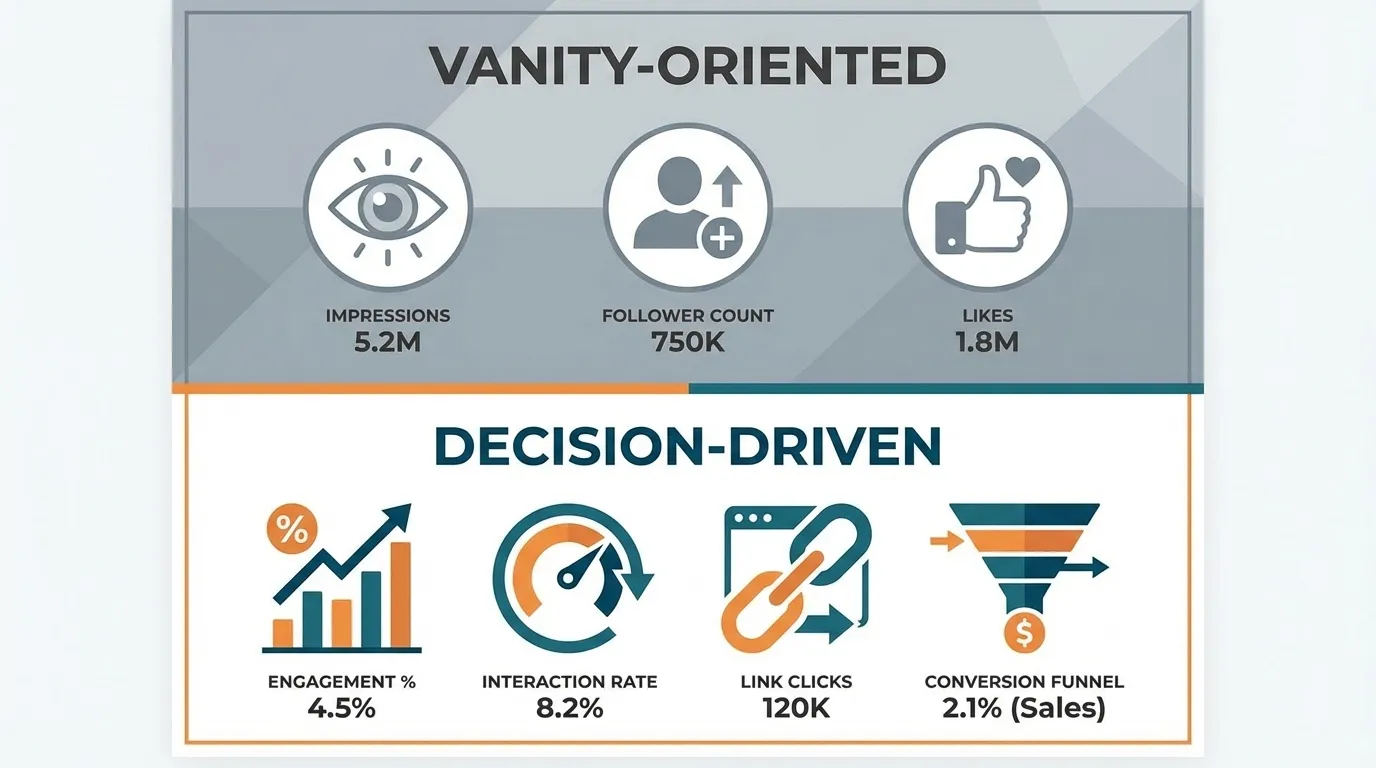 What’s the difference between vanity and decision driven social media metrics