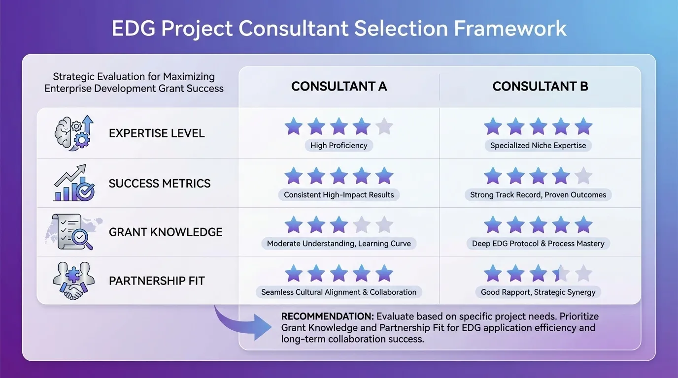 Working with a consultant for your Enterprise Development Grant (EDG) application