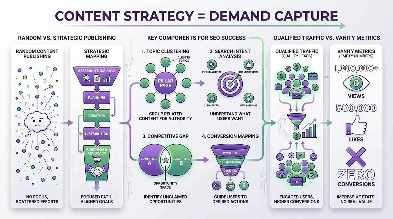 What Are Digital Marketing Services? A Breakdown of SEO, SEM, Social Media & AI Marketing 4 content strategy for digital marketing services