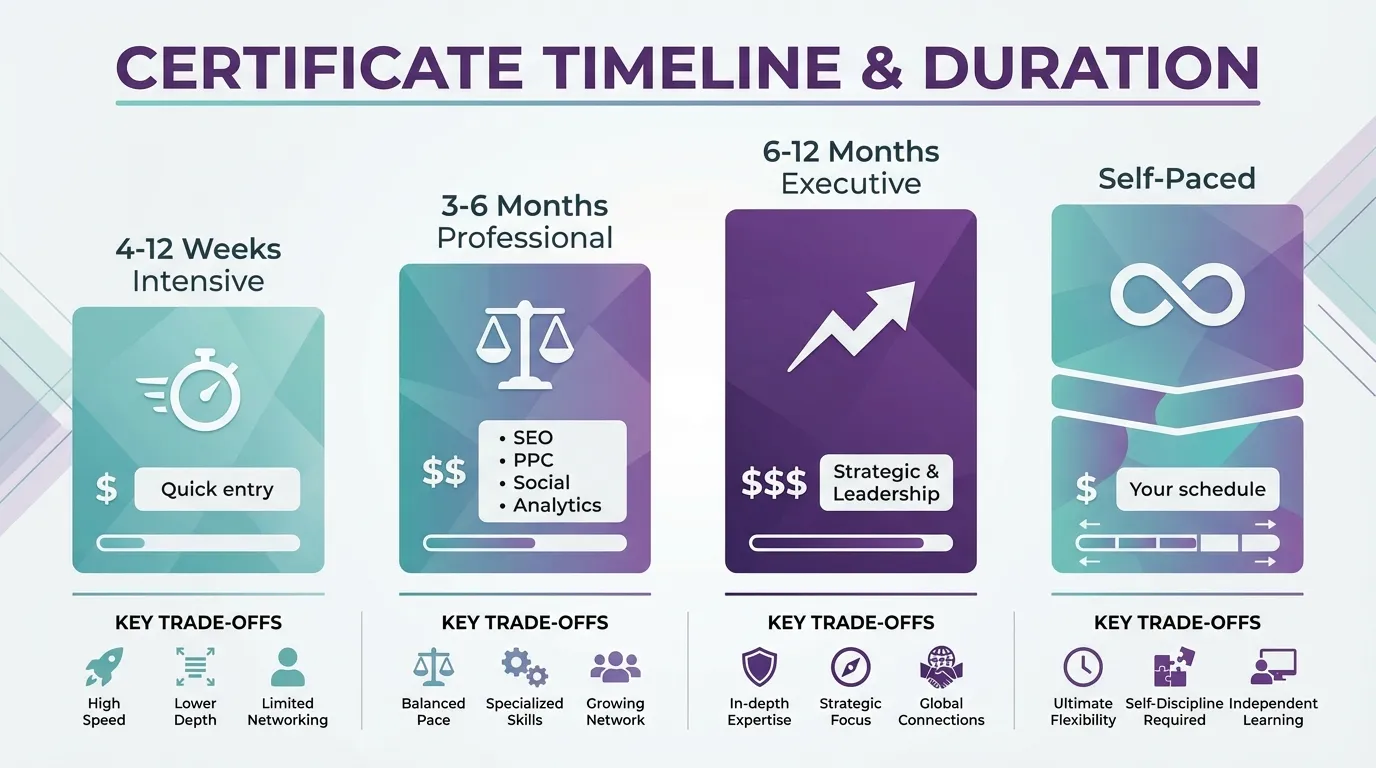 digital marketing certificate timeline