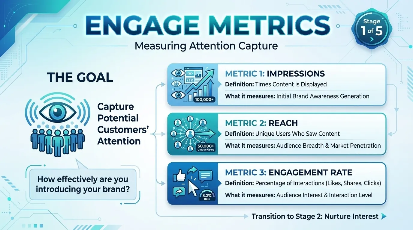 The 5E Brand Funnel Explained: Engage, Educate, Evaluate, Employ, Evangelise 9 engage metrics for the brand funnel
