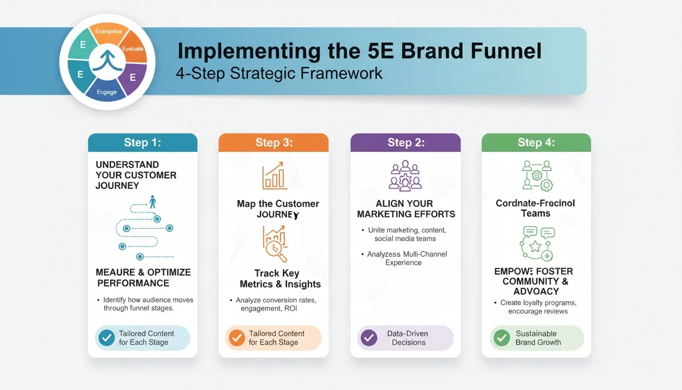 The 5E Brand Funnel Explained: Engage, Educate, Evaluate, Employ, Evangelise 8 implement the 5e brand funnel