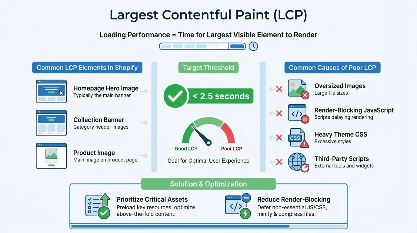 Shopify Core Web Vitals and Site Speed: Theme Optimisation, App Conflicts, and Mobile-First Indexing Improvements 1 lcp for shopify core web vitals