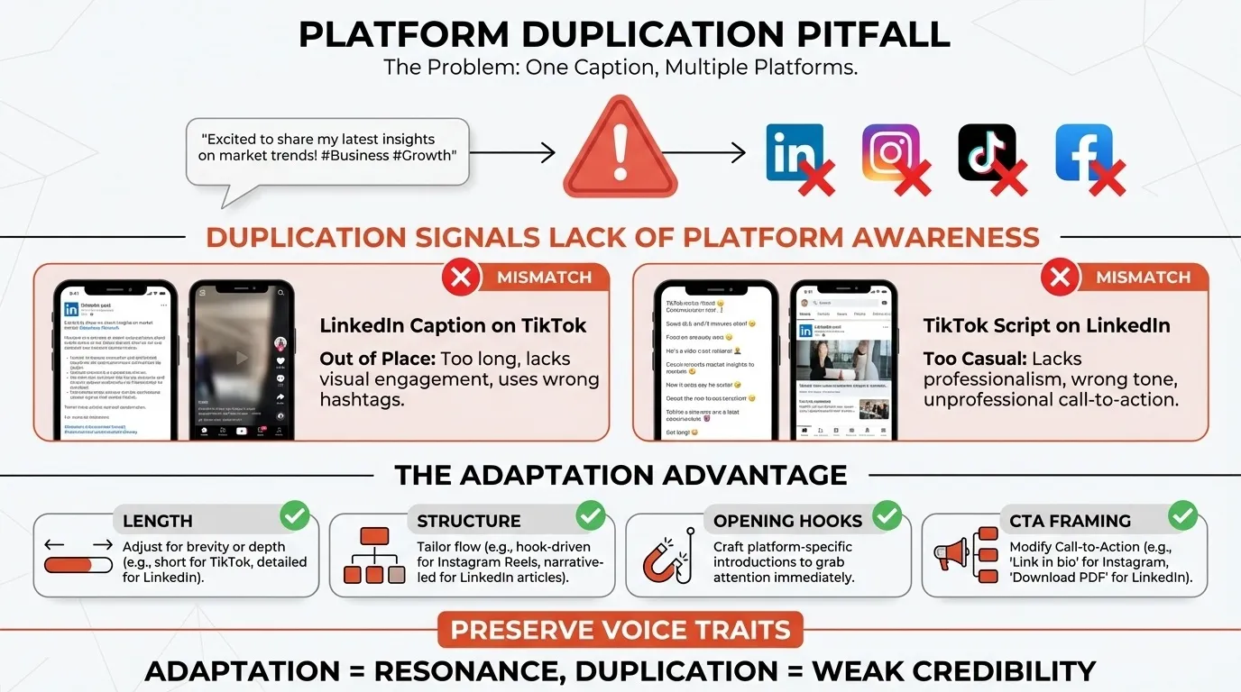 platform duplication for brand voice on social media