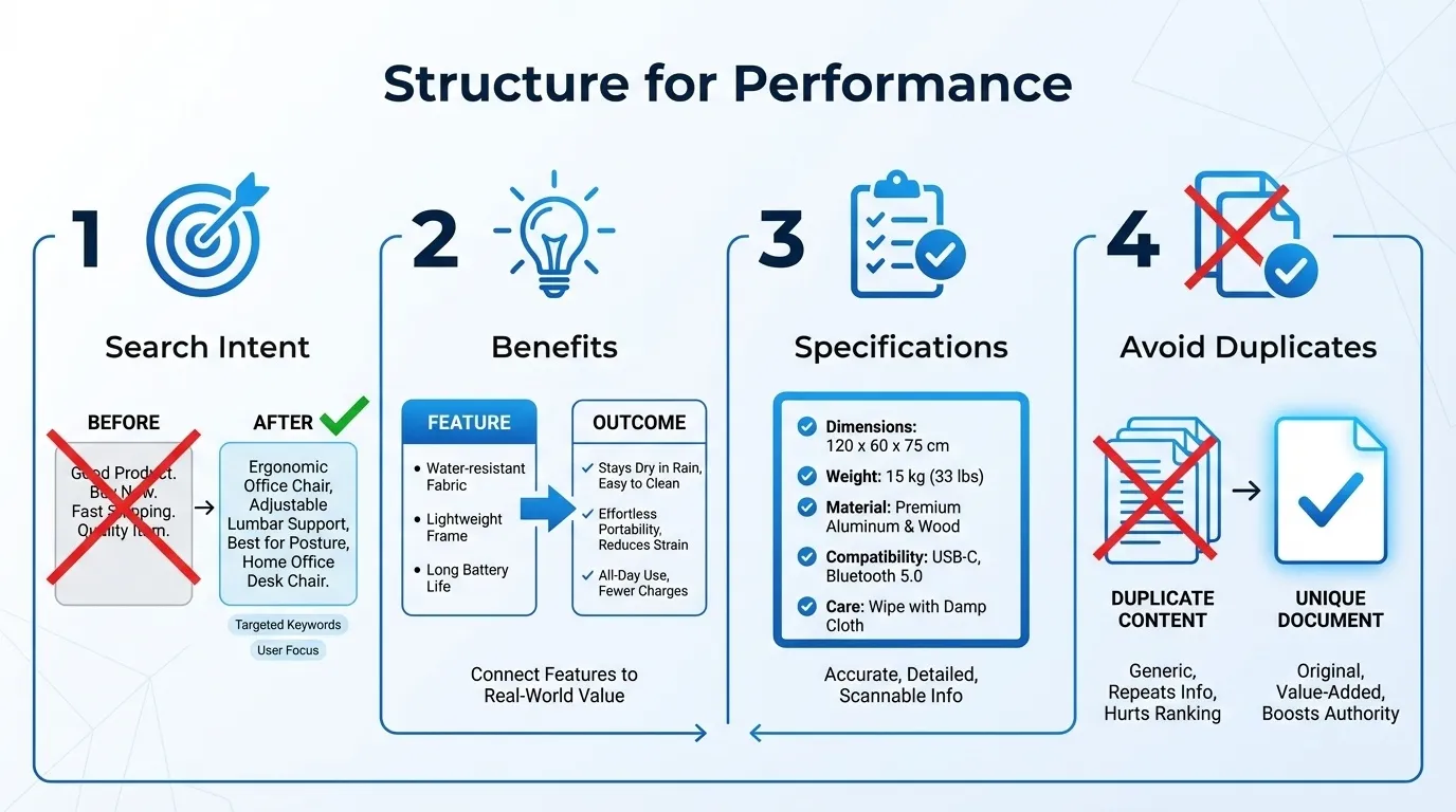 product descriptions for shopify product page seo
