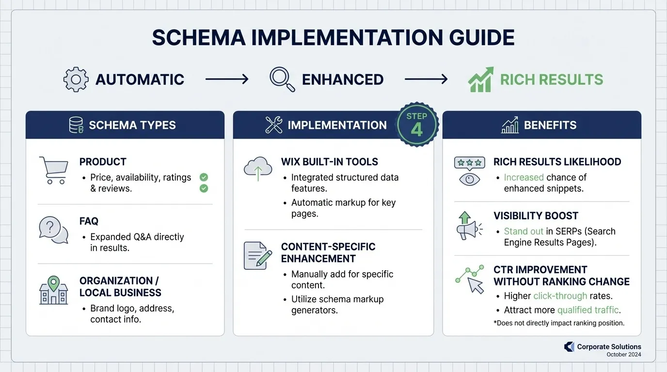 schema implementation for wix seo