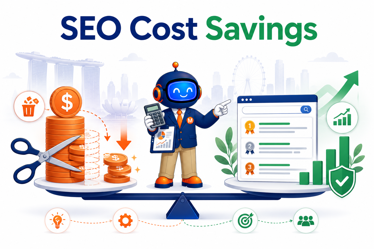 SEO Cost Savings featured image showing strategic budget optimisation