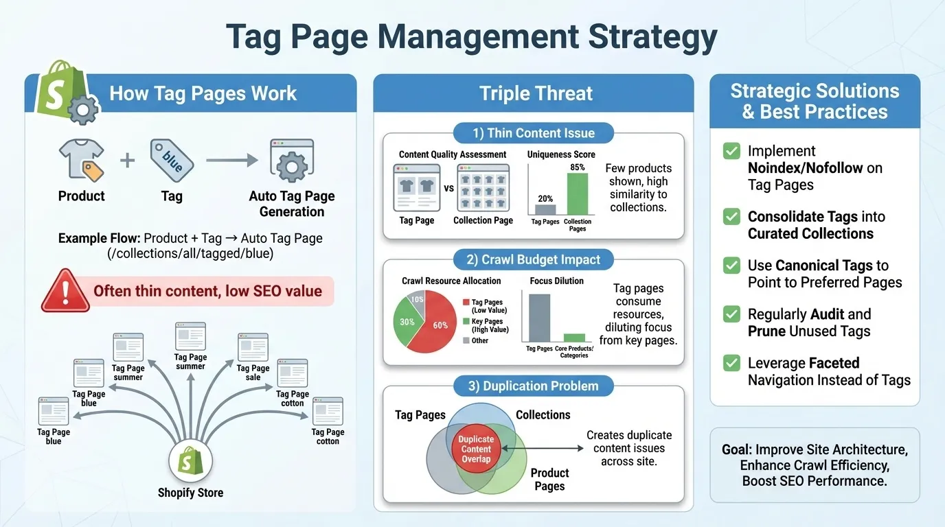Shopify Technical SEO Checklist: Fixing Duplicate Content, Canonicals and Index Bloat 16 tag pages for shopify technical seo