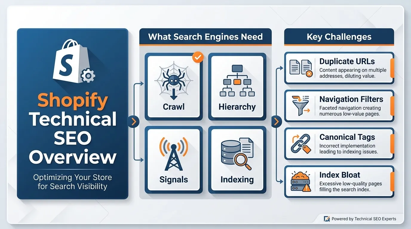 Shopify Technical SEO Checklist: Fixing Duplicate Content, Canonicals and Index Bloat 1 what is shopify technical seo