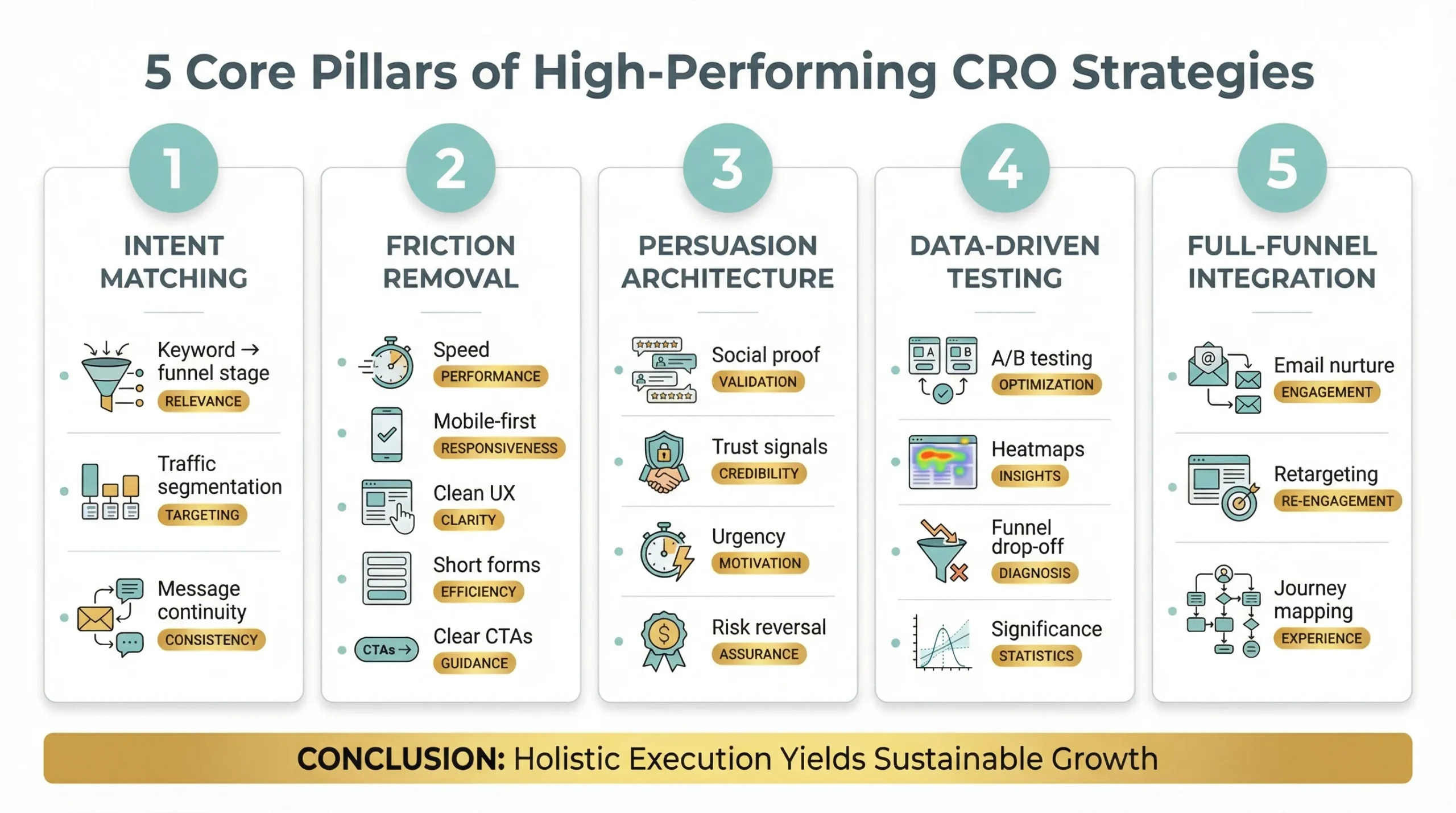5 pillars of high-performing conversion rate optimisation