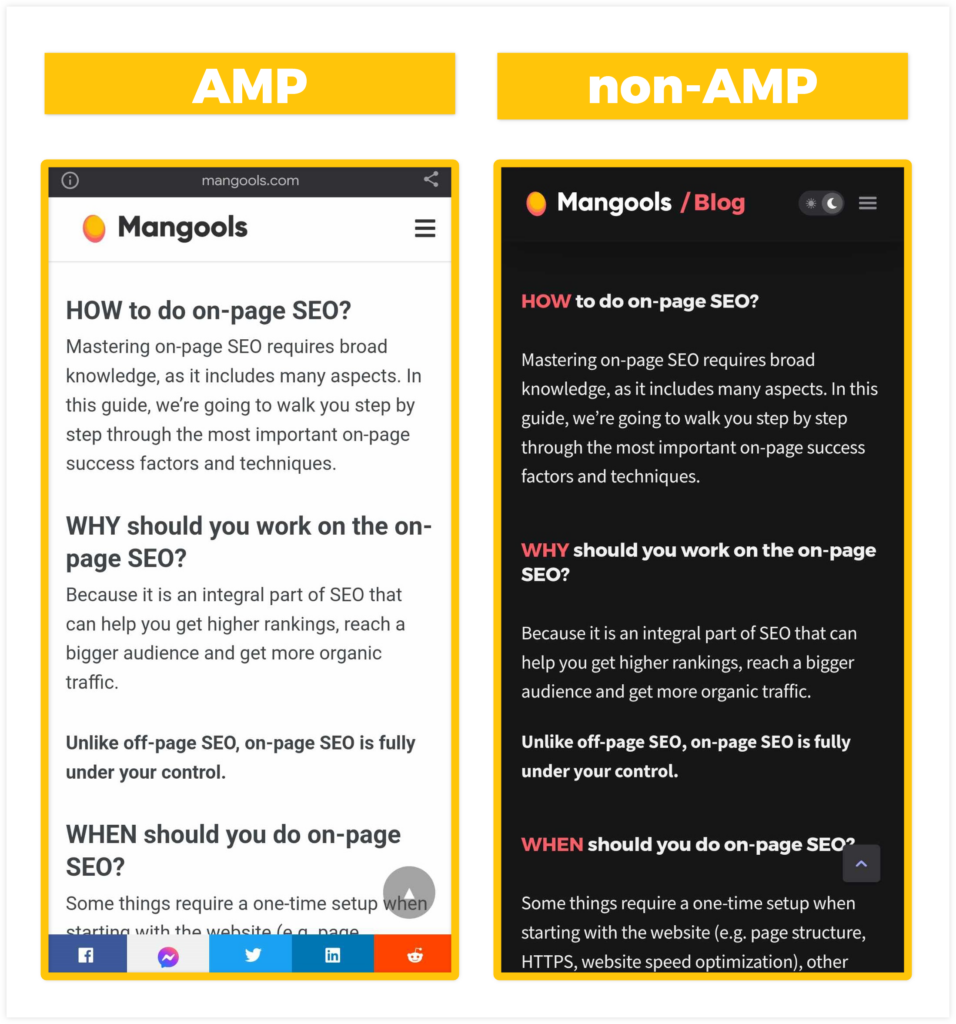 How AMP On Google Improves Your Website's Speed And SEO 4 AMP vs. Non-AMP in Modern SEO