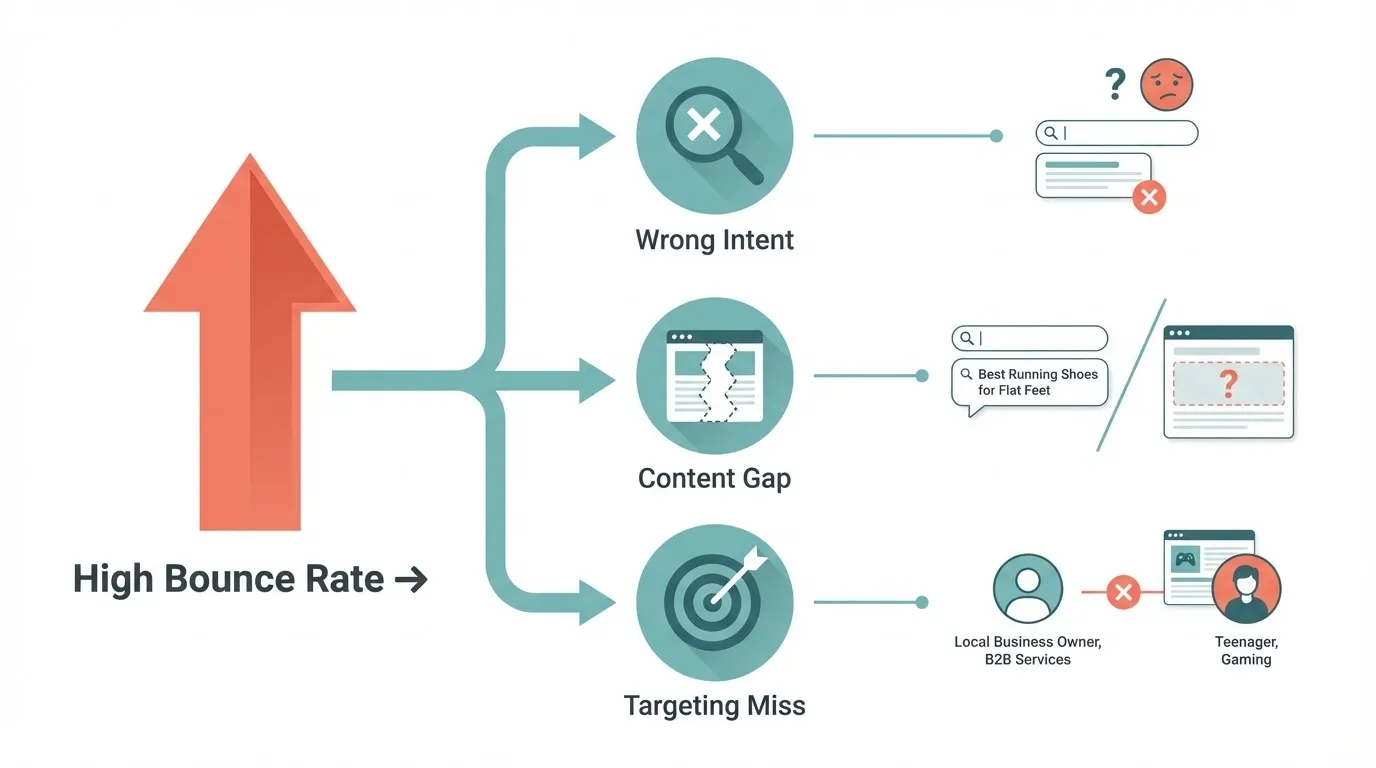 How to Use Bounce Rate SEO Insights to Improve Keyword Targeting 1 Bounce rate SEO process for identifying gaps in keyword targeting
