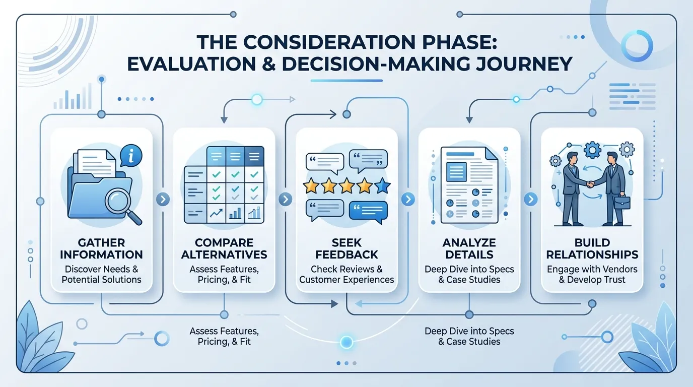 Consideration stage in internet marketing channels