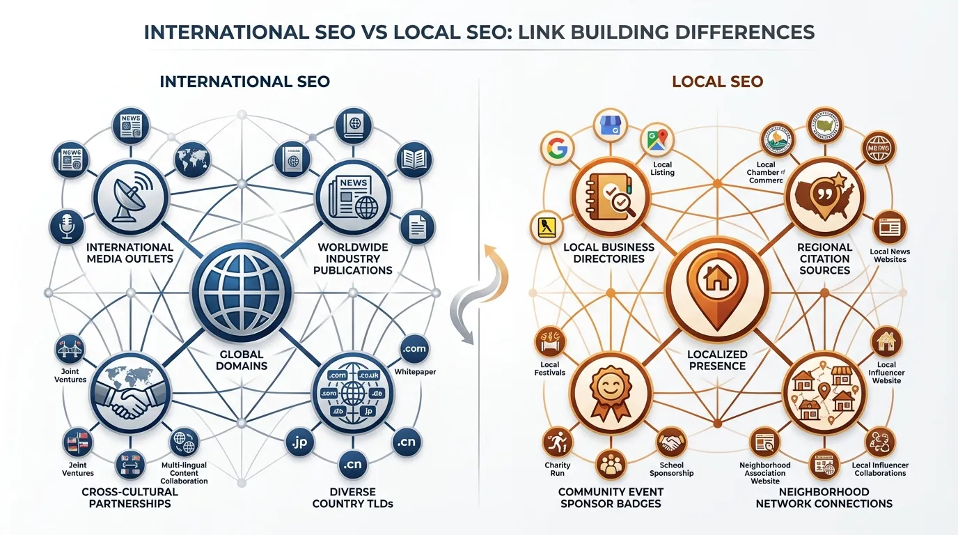 How link building differs in International SEO and Local SEO