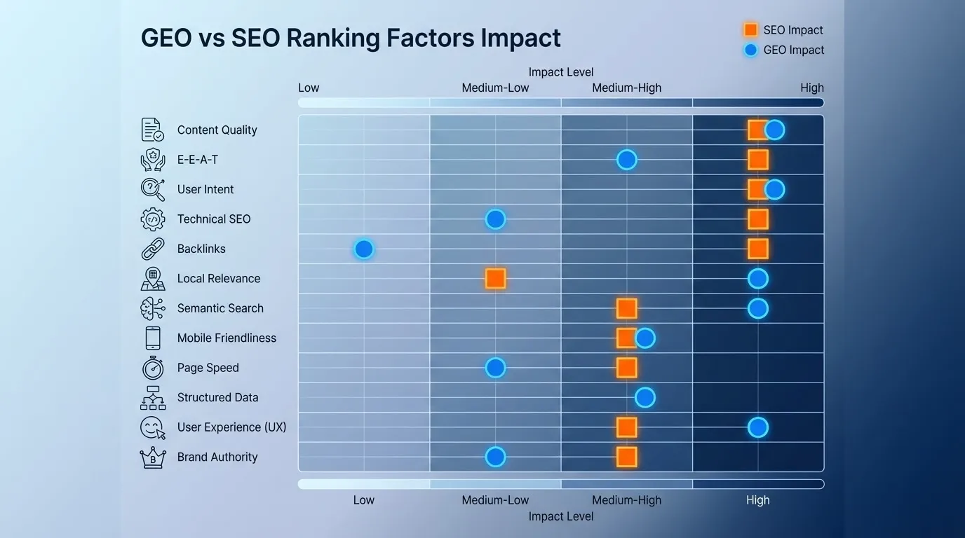 How GEO vs SEO Affects Local Search Visibility in 2026 5 How local visibility is influenced by GEO vs SEO