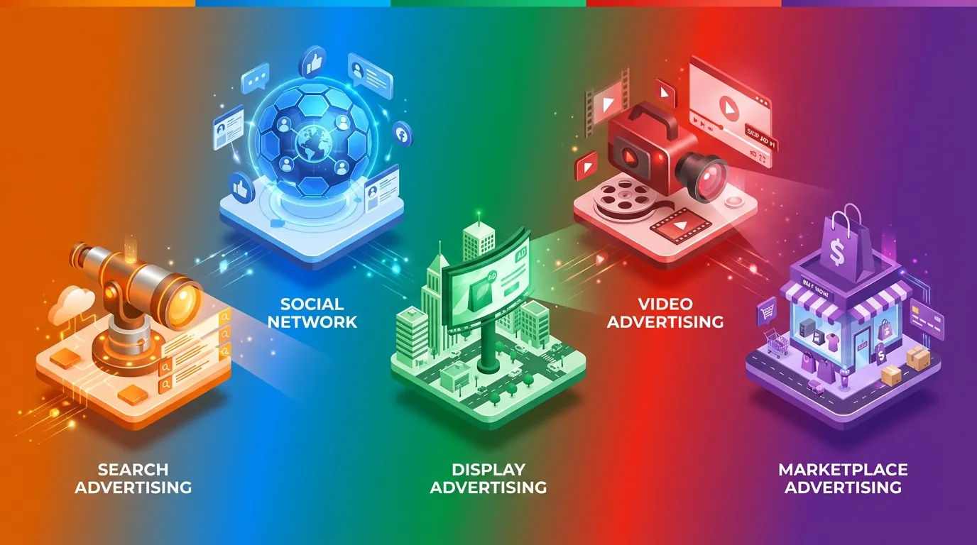 Online advertising platform types