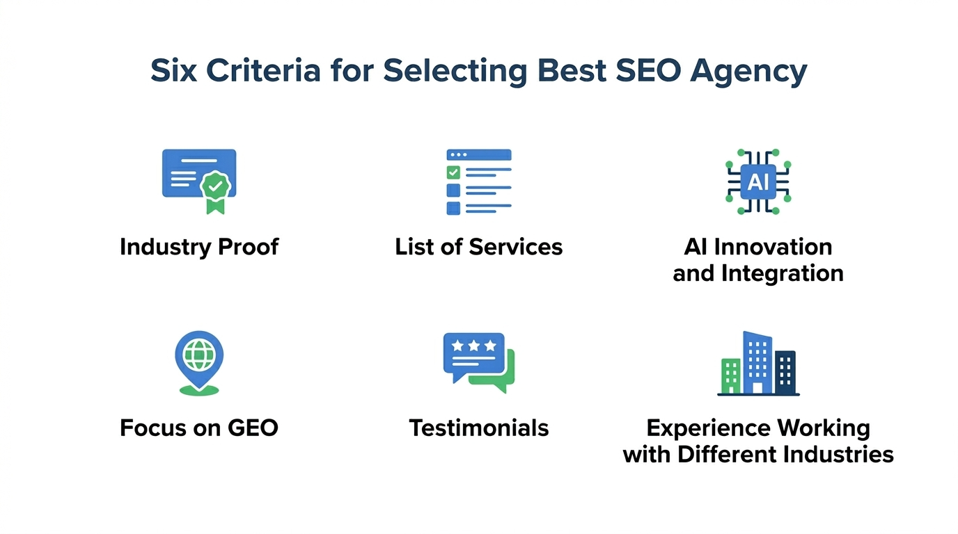 Six Criteria for Selecting the 10 Best SEO Agencies