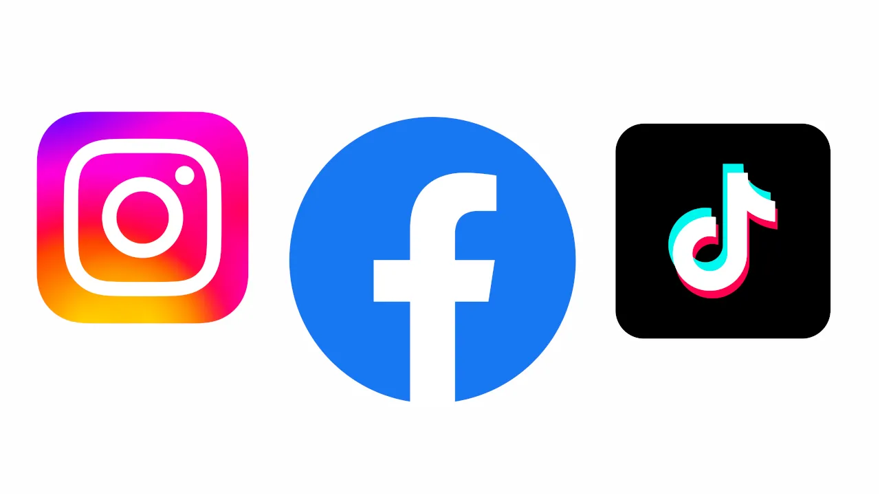Social Media Platform Logos - Facebook Instagram and TikTok are not social media apps but social media platforms