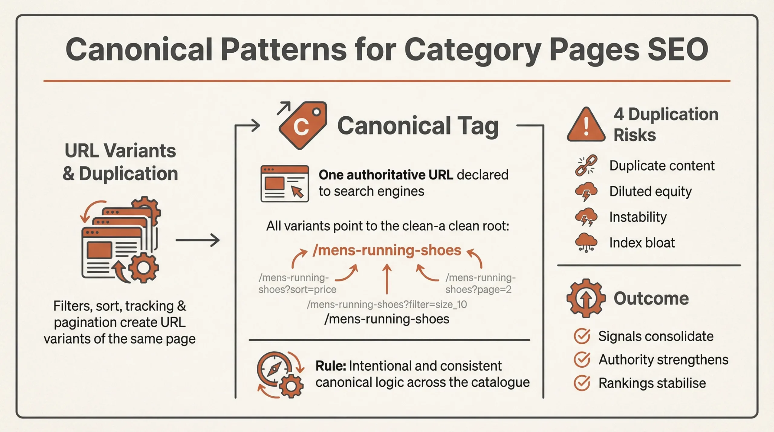 canonical patterns in seo ecommerce category pages