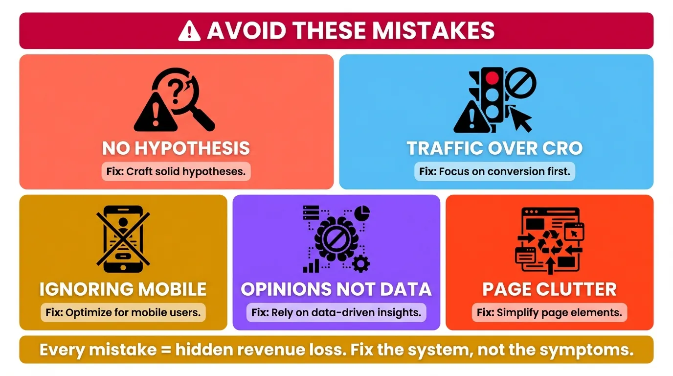 common conversion rate optimisation mistakes