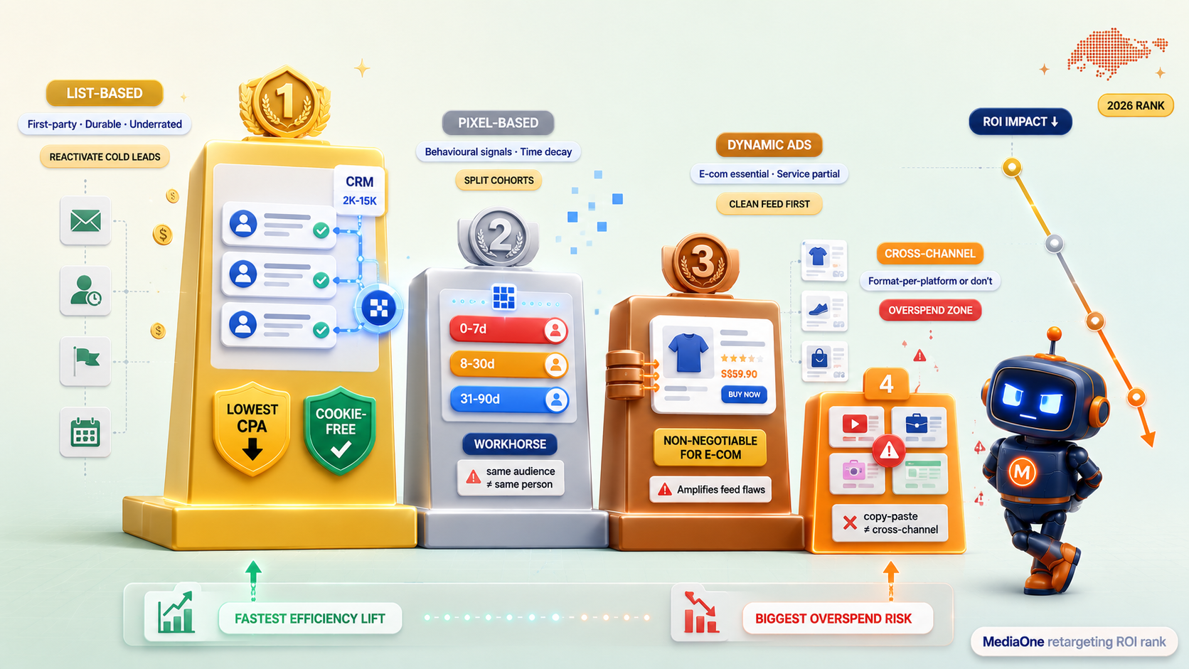 Four retargeting types ROI ranking
