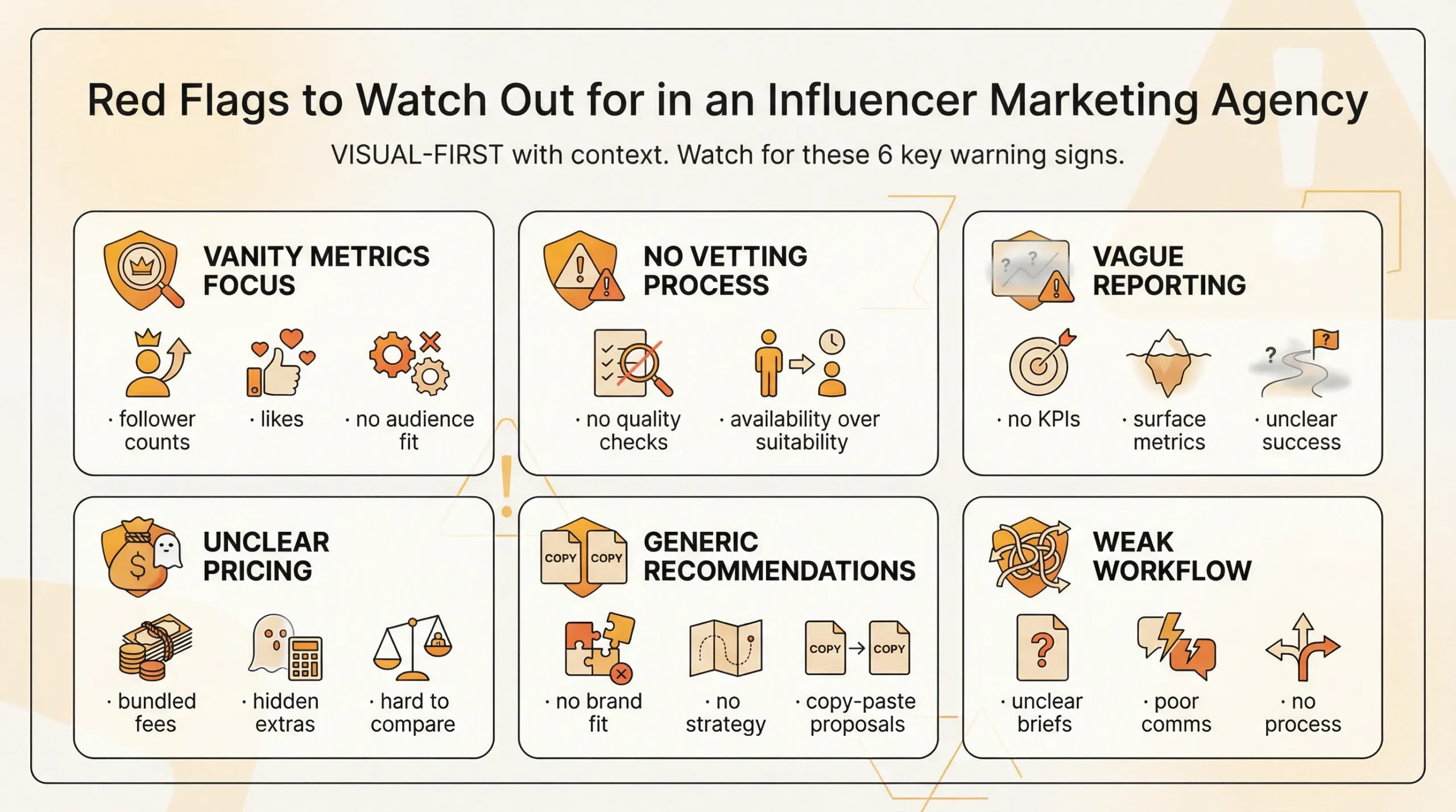 red flags of an influencer marketing agency