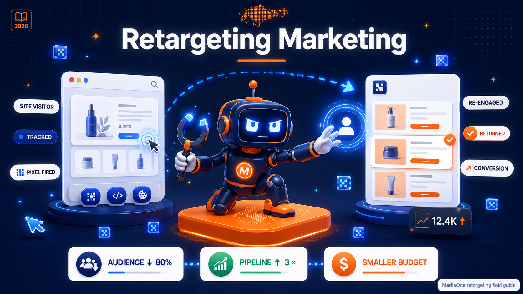 Retargeting Marketing featured image showing the visitor-tracking-to-conversion loop