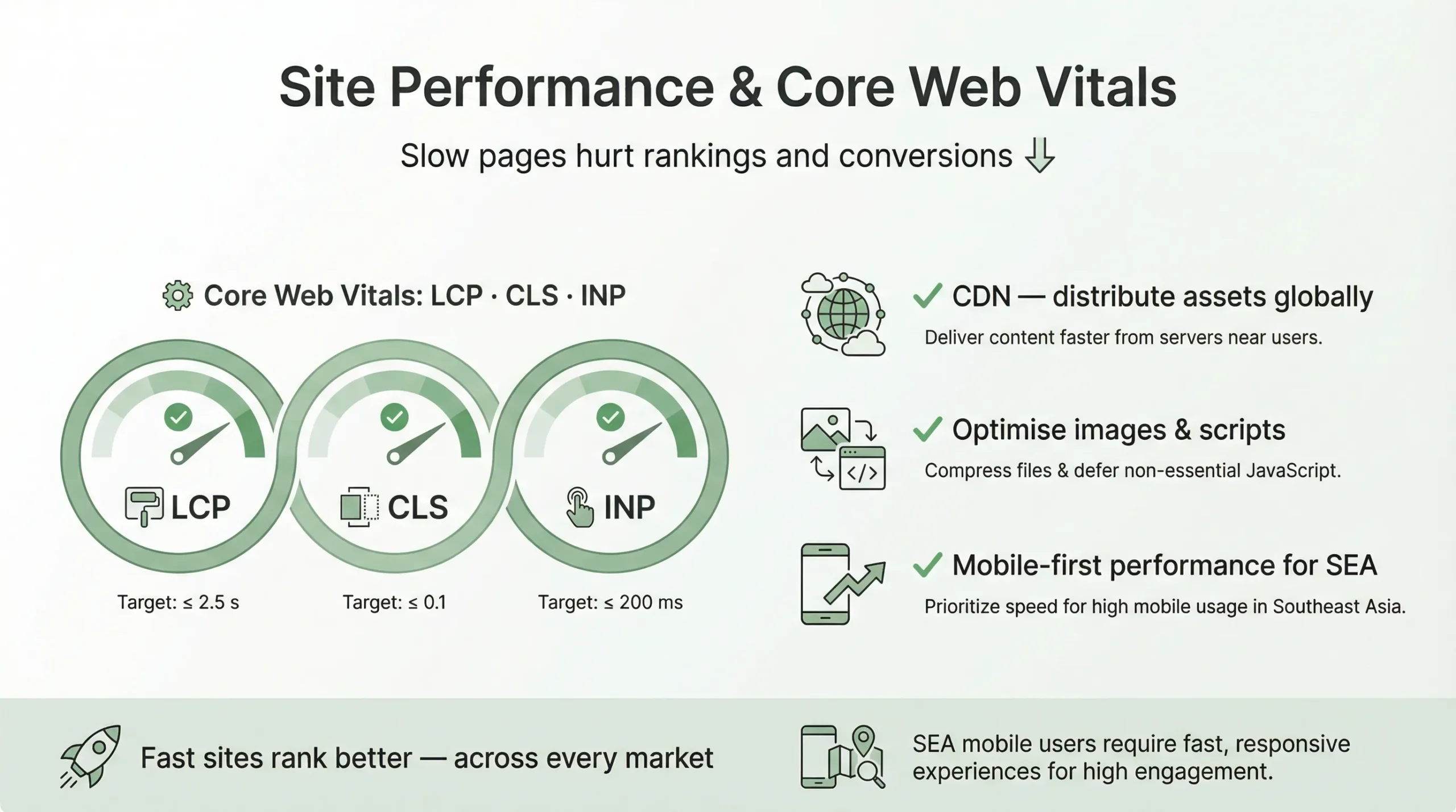 International E-commerce SEO for Singapore Brands Expanding in Southeast Asia 13 site performance for international e-commerce seo