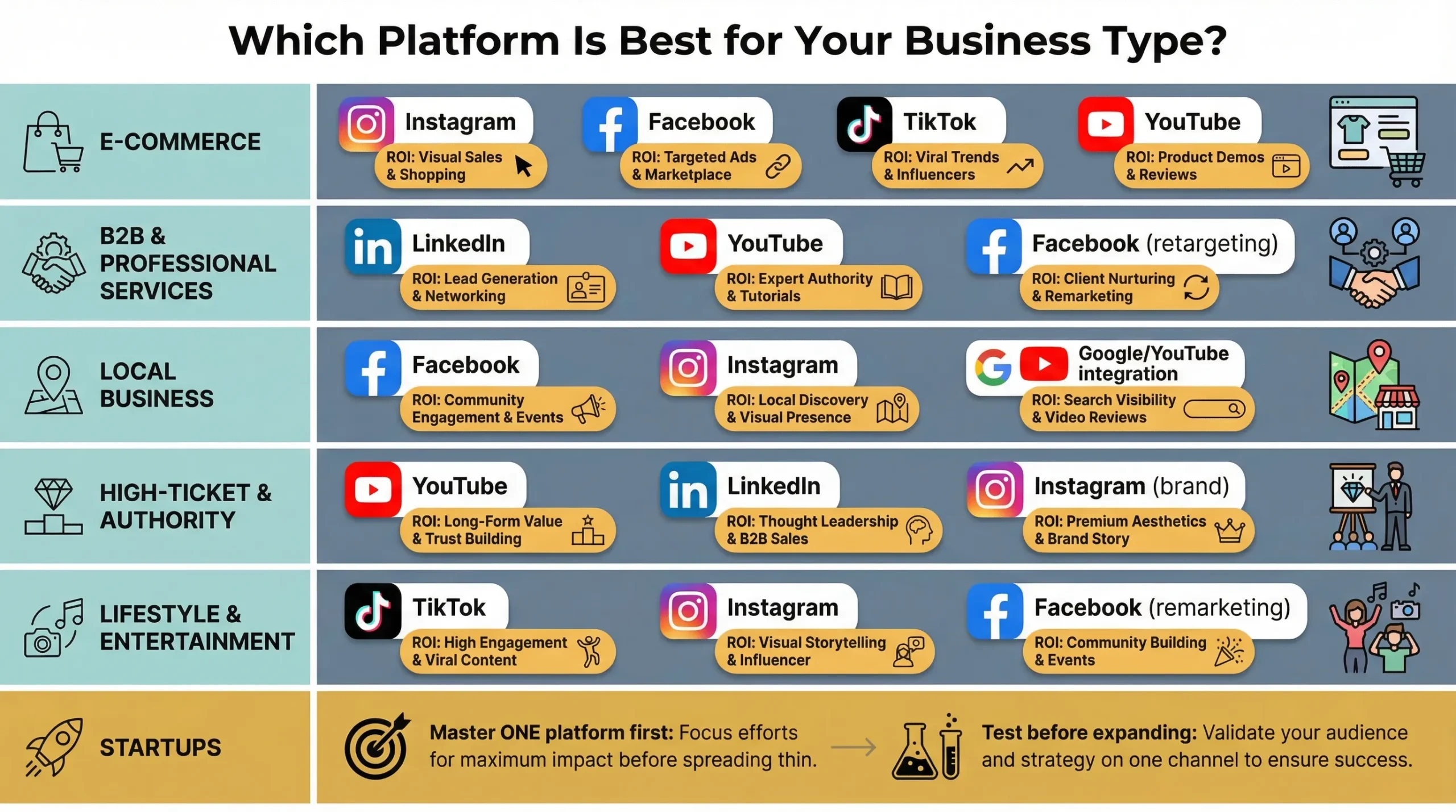 social media platforms that suit your business type