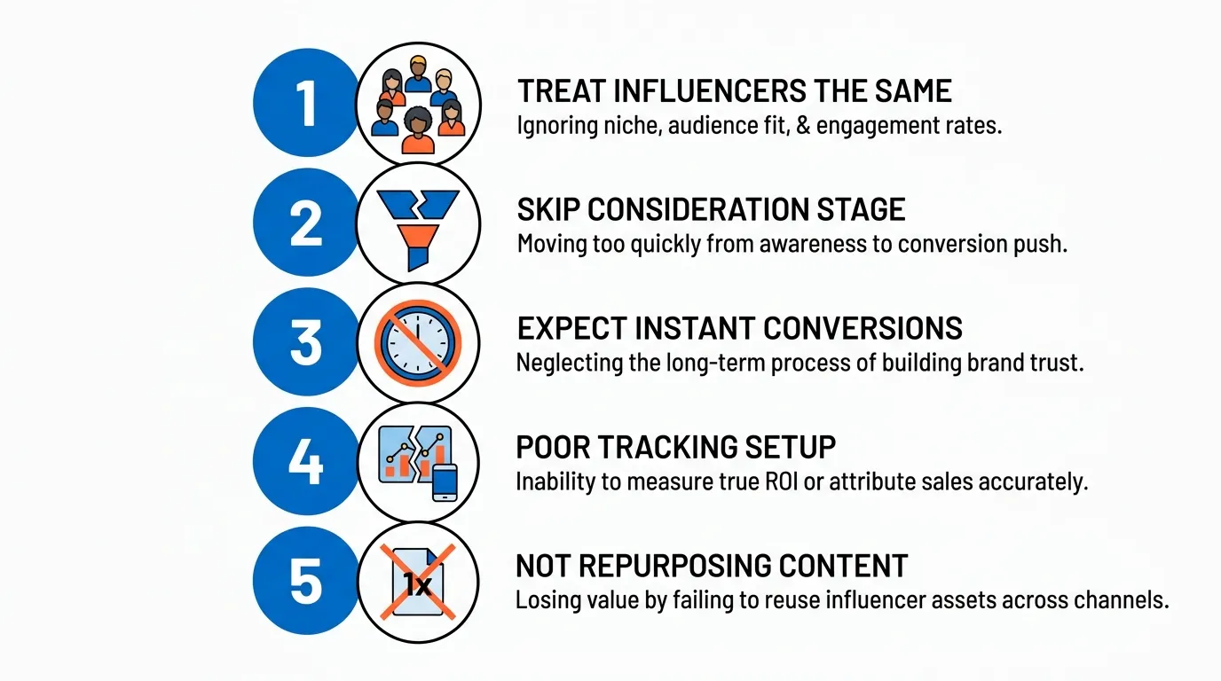 Common mistakes that happen in an influencer marketing funnel