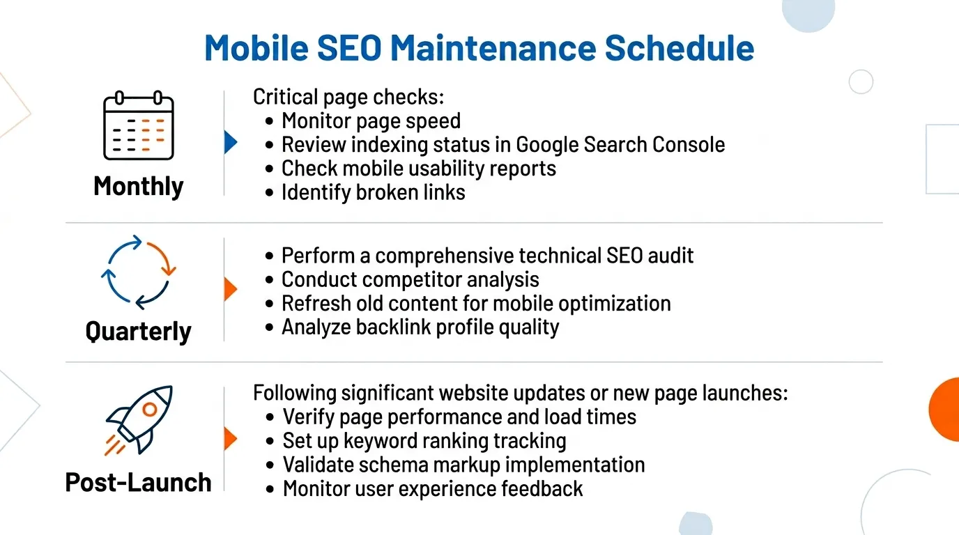 Mobile SEO maintenance schedule that you can easily follow